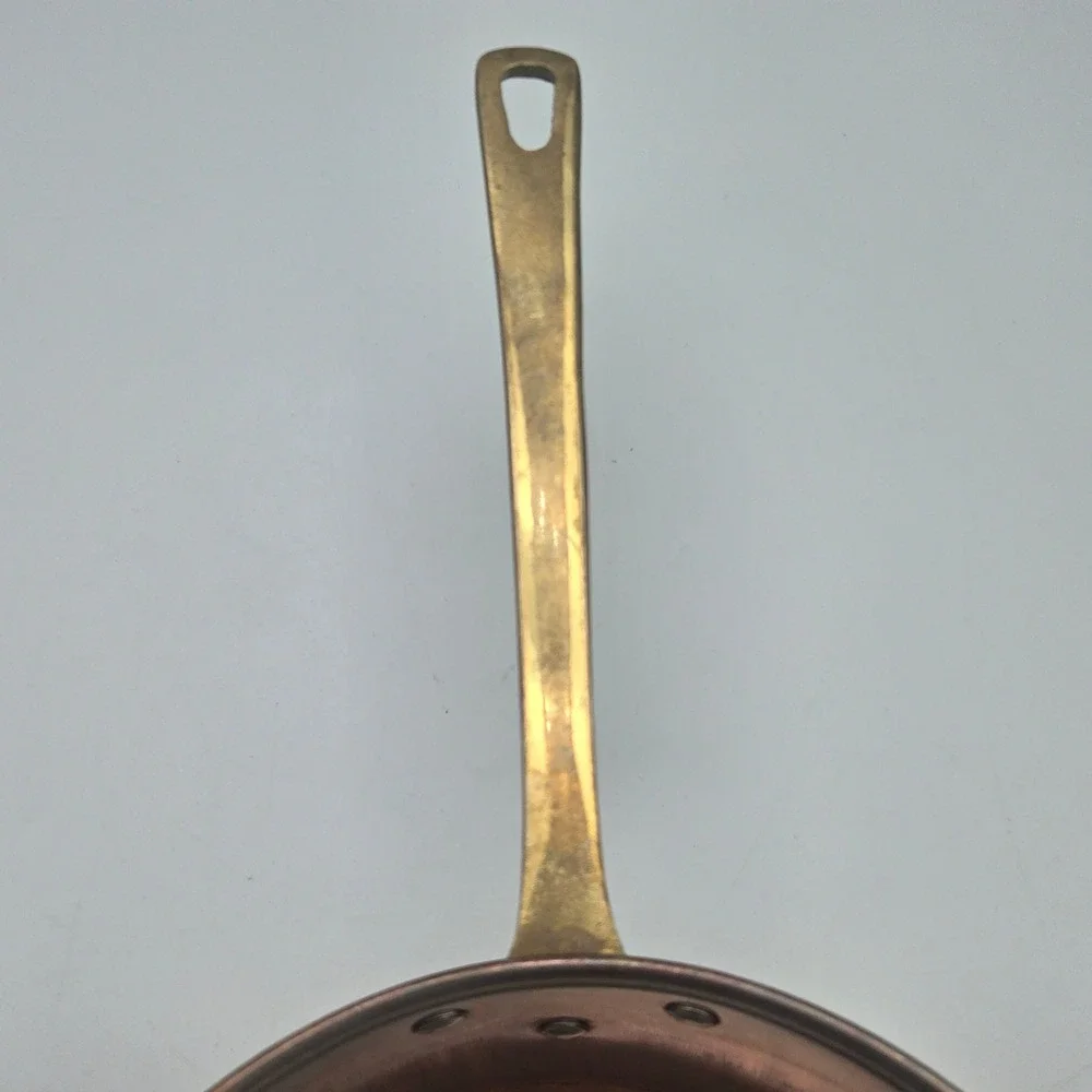 Vintage Solid Copper Saucepan Pot Brass Handle ODI Portugal No Lid Has Patina